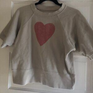 RARE Imogene and Willie Layla Half Sleeve Women’s Sweatshirt Heart Print XS